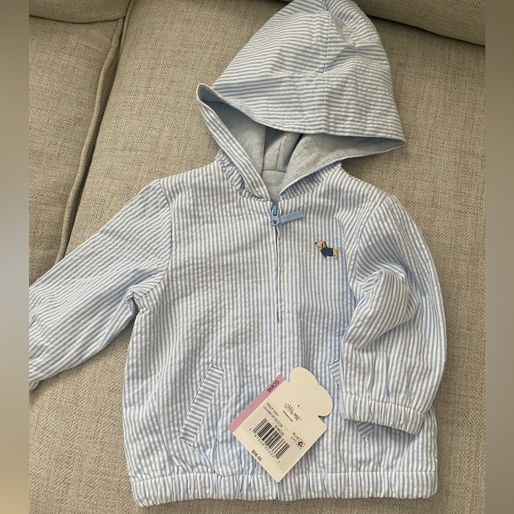 Little Me Seersucker Zip Up Jacket